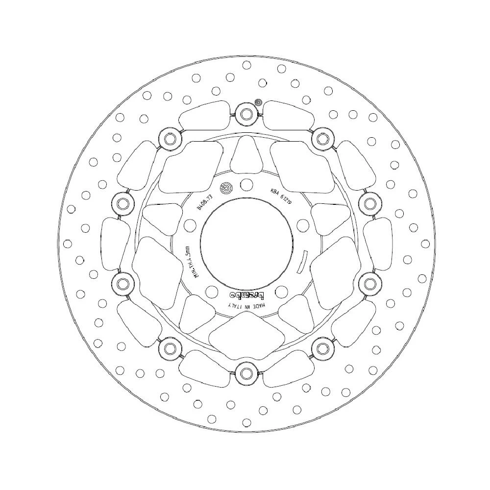 Brembo Serie Oro Floating Disc - 78B40873 4 Brembo Serie Oro Floating Disc - 78B40873 - Image 2