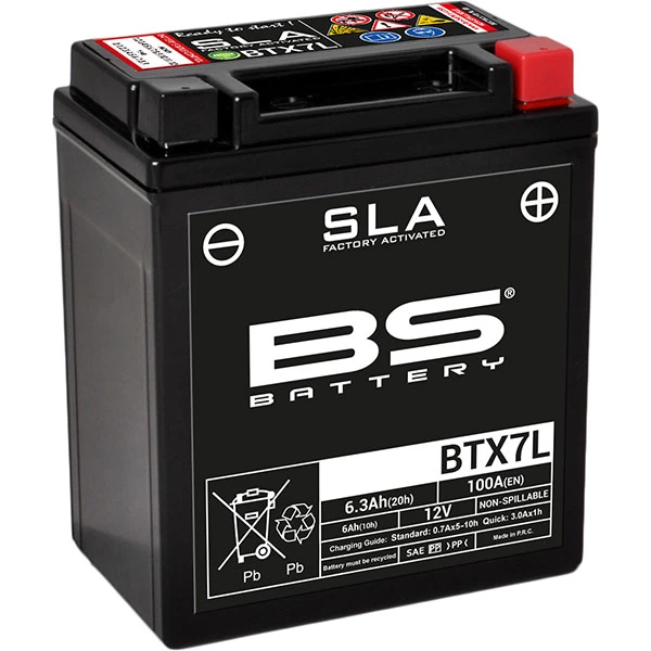 BS Batteries Motorcycle Battery - SLA Sealed Lead Acid BTX7L / YTX7L-BS 3 BS Batteries Motorcycle Battery - SLA Sealed Lead Acid BTX7L / YTX7L-BS