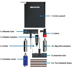 Oxford CO2 Tyre Repair Kit 1 -Pro Moto Shop oxford punturekit co2tyrerepairkit1 detail1