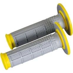 Renthal Dual Layer Tapered Grips Diamond / Half Waffle -Pro Moto Shop renthal grips dual layer series tapered diamond half waffle yellow